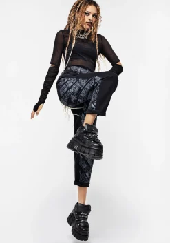 Cartomancy Printed Mom Jean