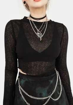 Cassia Jersey Mesh Crop Top