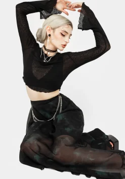 Cassia Jersey Mesh Crop Top