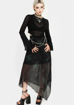 Cassia Jersey Mesh Crop Top