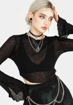 Cassia Jersey Mesh Crop Top
