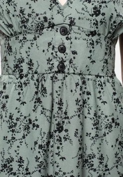 Cassie Green Floral Corset Mini Dress