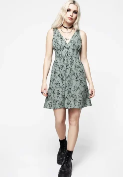 Cassie Green Floral Corset Mini Dress