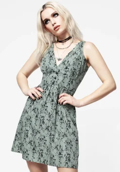 Cassie Green Floral Corset Mini Dress
