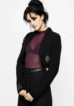 Catch Feelings Embroidered Knit Bolero