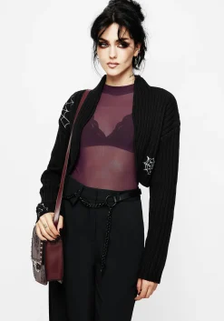 Catch Feelings Embroidered Knit Bolero