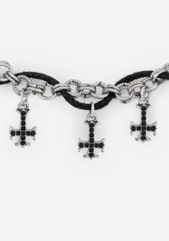 Catkin Cord Weave Cross Choker