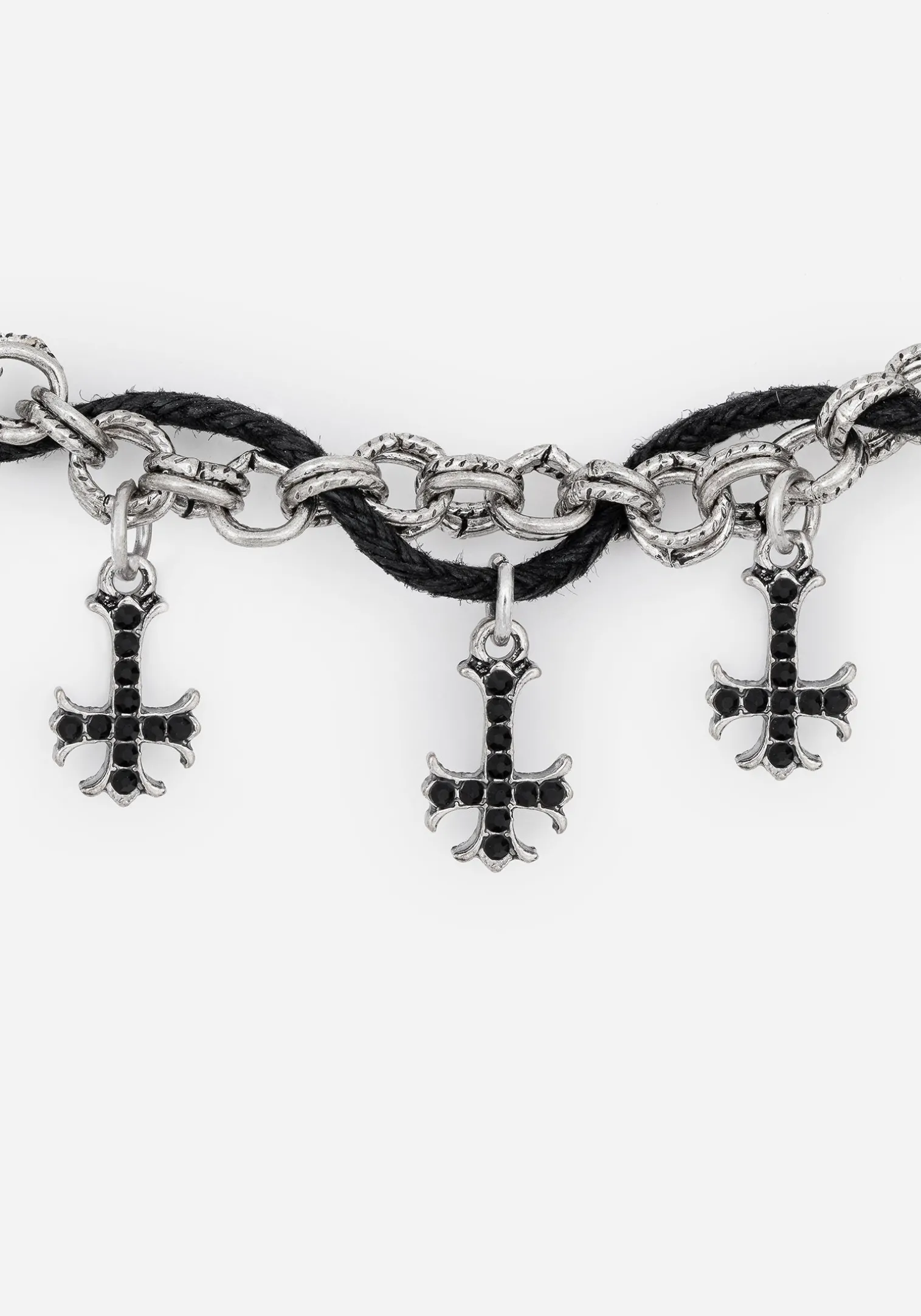 Catkin Cord Weave Cross Choker