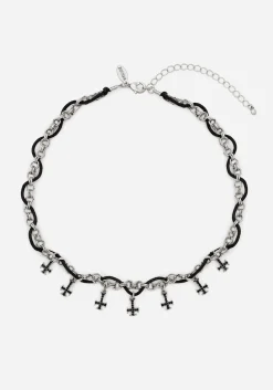 Catkin Cord Weave Cross Choker