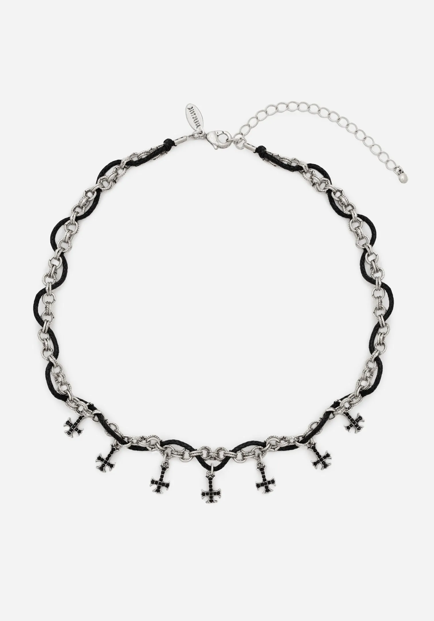 Catkin Cord Weave Cross Choker