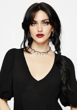 Catkin Cord Weave Cross Choker