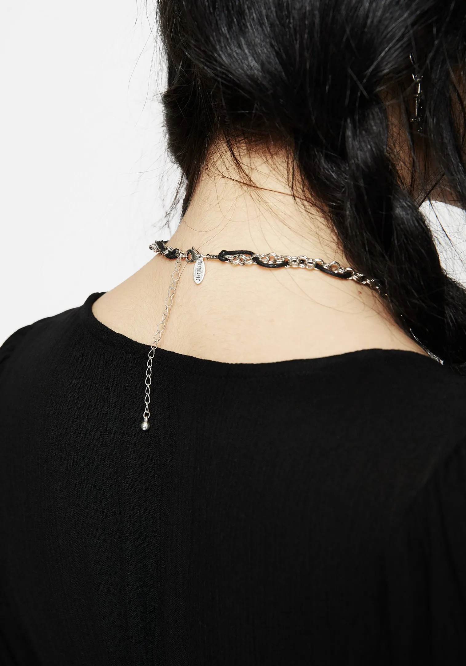Catkin Cord Weave Cross Choker