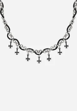 Catkin Cord Weave Cross Choker