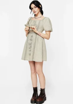 Caustic Cotton Frill Mini Dress