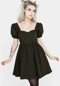 Chanterelle Velour Puff Sleeve Mini Dress