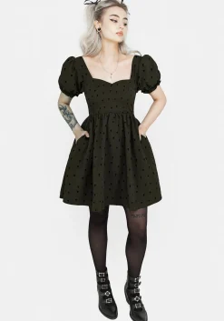 Chanterelle Velour Puff Sleeve Mini Dress