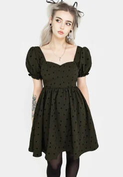 Chanterelle Velour Puff Sleeve Mini Dress