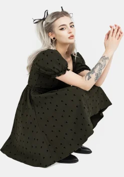Chanterelle Velour Puff Sleeve Mini Dress