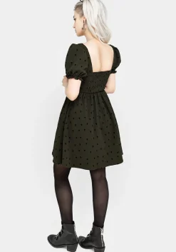 Chanterelle Velour Puff Sleeve Mini Dress