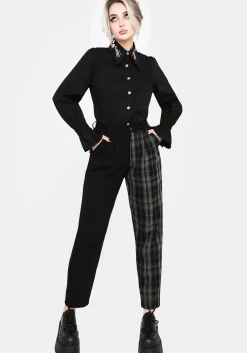 Checkmate High Waist Tapered Trousers
