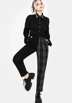 Checkmate High Waist Tapered Trousers