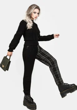 Checkmate High Waist Tapered Trousers
