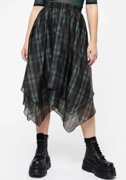 Checkmate Layered Organza Handkerchief Hem Skirt