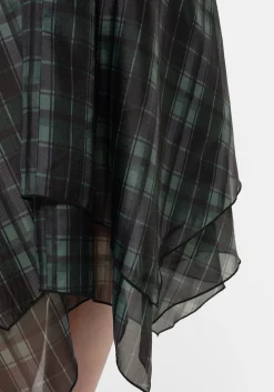 Checkmate Layered Organza Handkerchief Hem Skirt