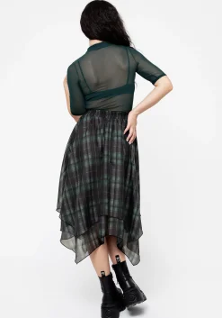 Checkmate Layered Organza Handkerchief Hem Skirt