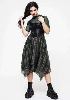 Checkmate Layered Organza Handkerchief Hem Skirt