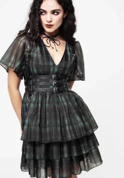 Checkmate Layered Organza Mini Dress