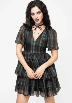 Checkmate Layered Organza Mini Dress