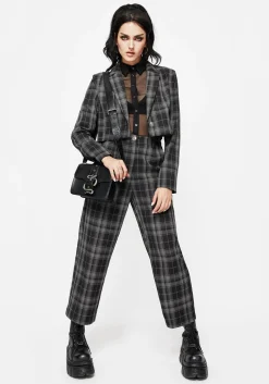 Checkmate Wide Leg Culotte Trousers - Black
