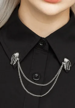Chiromancy Collar Loose Fit Shirt - Black