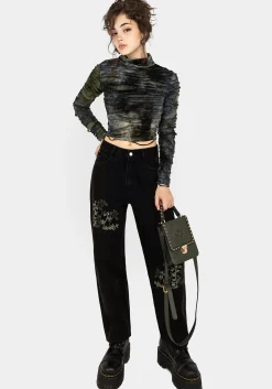 Chlorella Distressed Long Sleeve Top