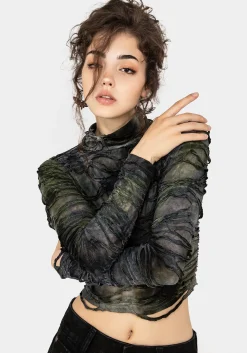 Chlorella Distressed Long Sleeve Top