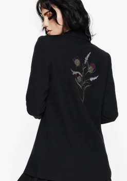 Chloris Embroidered Longline Blazer