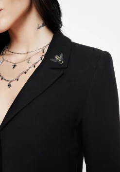 Chloris Embroidered Longline Blazer