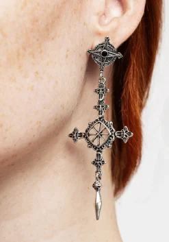 Ciara Cross Drop Earrings