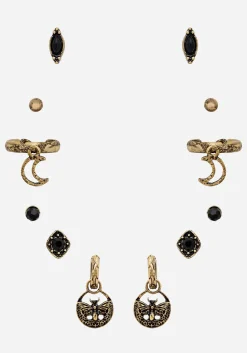 Ciela Moon Moth Earring Set