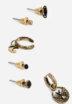 Ciela Moon Moth Earring Set