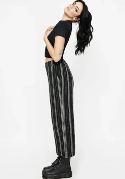 Clandestine Stripe Cotton-Blend Culottes