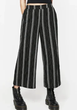 Clandestine Stripe Cotton-Blend Culottes