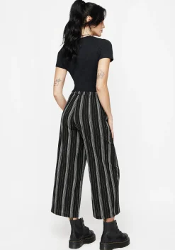 Clandestine Stripe Cotton-Blend Culottes