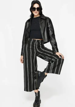 Clandestine Stripe Cotton-Blend Culottes