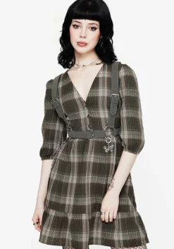 Clara Cotton Check Tiered Mini Smock Dress
