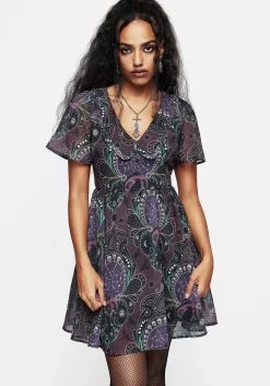 Clarette Chiffon Frill Collar Mini Shirt Dress