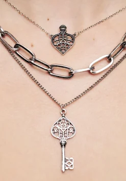 Claustrum Gothic Key Layered Necklace