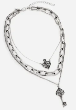 Claustrum Gothic Key Layered Necklace