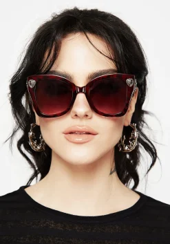 Claustrum Gothic Key Tortoiseshell Sunglasses - Red